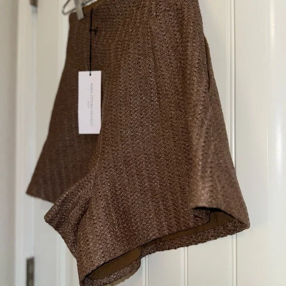 High Waist Brown Flared Shorts - Picture 3 of 10